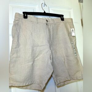 Old Navy Men’s Beige 100% Linen Shorts Size 38 NWT Light Comfortable Preppy
